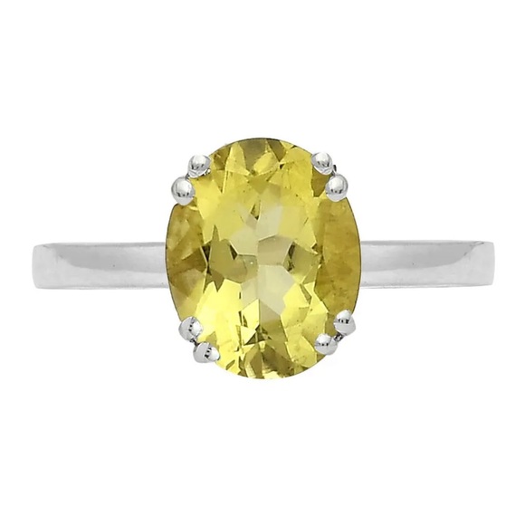 Gorgeous faceted lemon quartz sterling silver ring - Picture 3 of 4